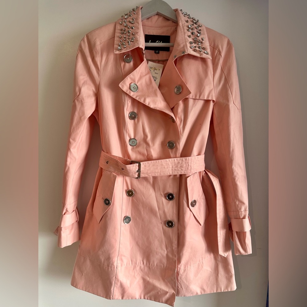 Sam Edelman Pink Studded Trench Coat
